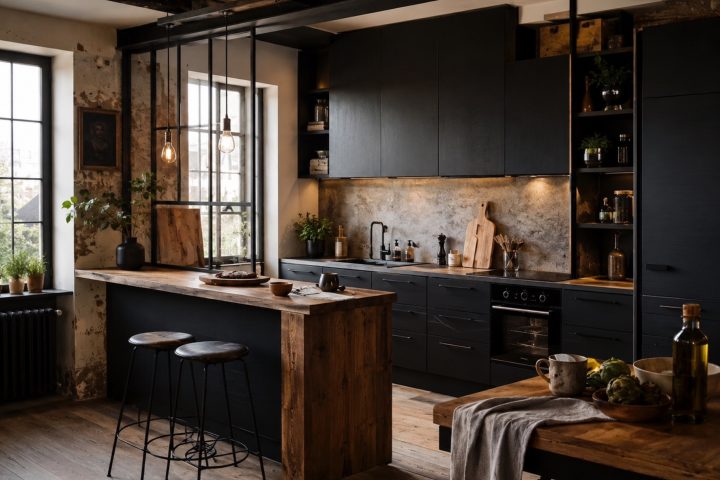 Le style industriel : métal, bois brut et caractère