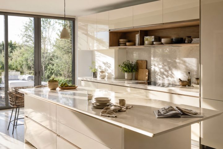 Cuisine baignée de lumière : quelle façade ne jaunira pas ?