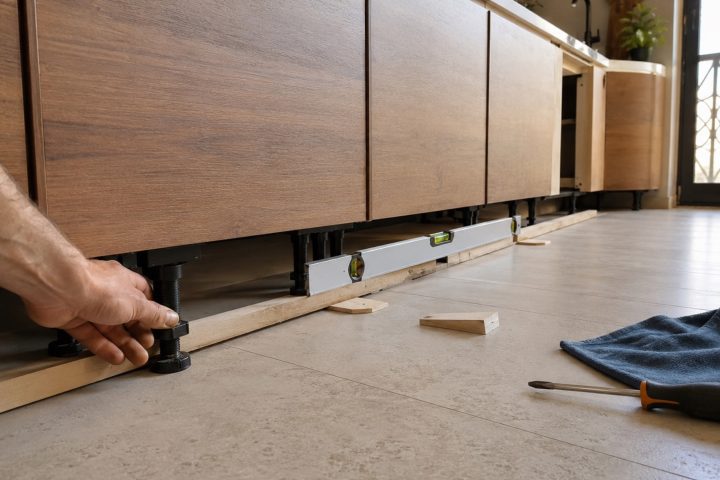Comment refaire une petite mise à niveau avant de reposer une plinthe longue ?