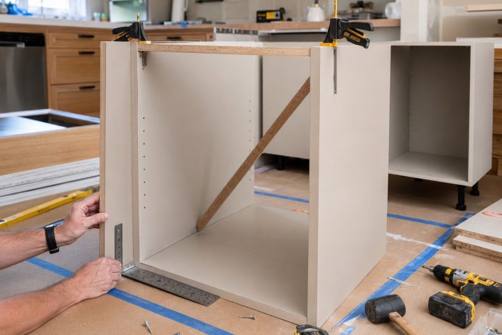 Monter un caisson en kit : l&rsquo;équerrage avant tout