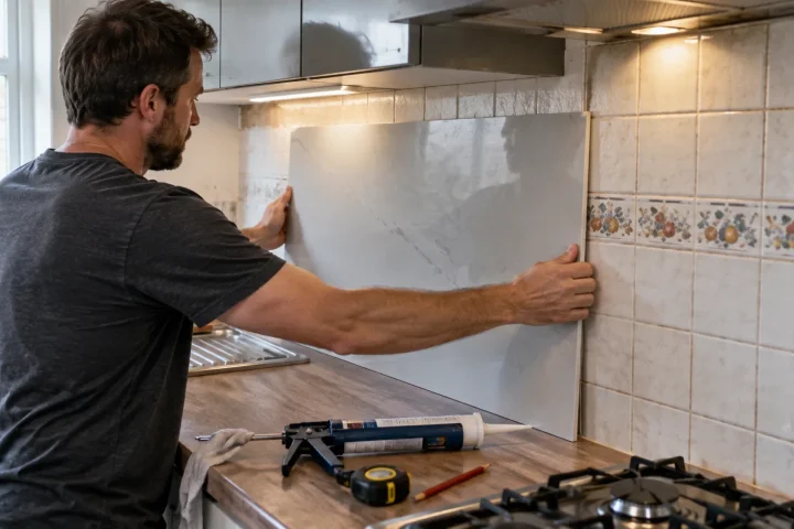 Poser une crédence sur l&rsquo;ancien carrelage, sans tout casser