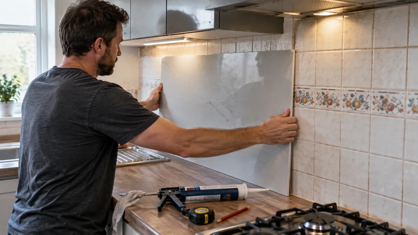 Poser une crédence sur l'ancien carrelage, sans tout casser