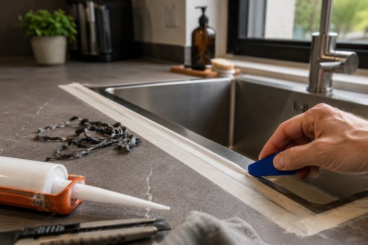 Refaire le joint silicone de l&rsquo;évier : propre et étanche