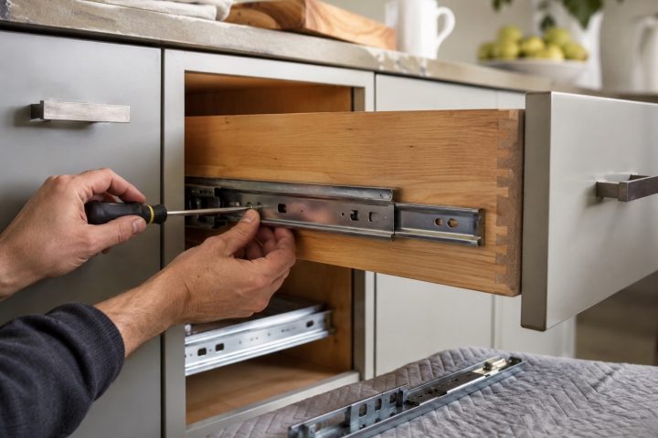 Remplacer une coulisse de tiroir (et passer au soft-close)